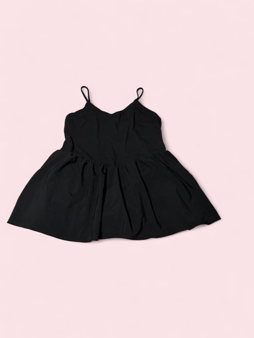 JoyLab Active Wear Black Spaghetti-Strap Mini Dress with hidden shorts